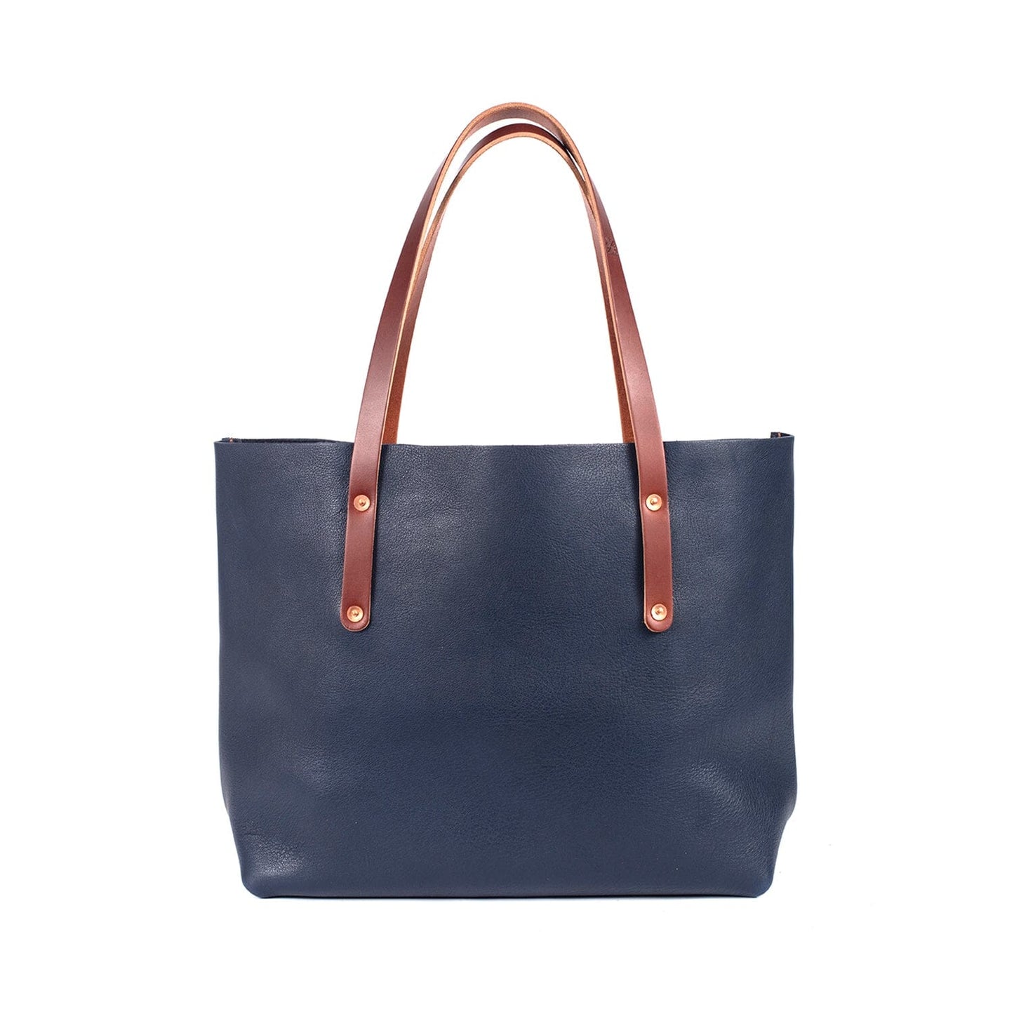 AVERY LEATHER TOTE BAG - LARGE - NAVY