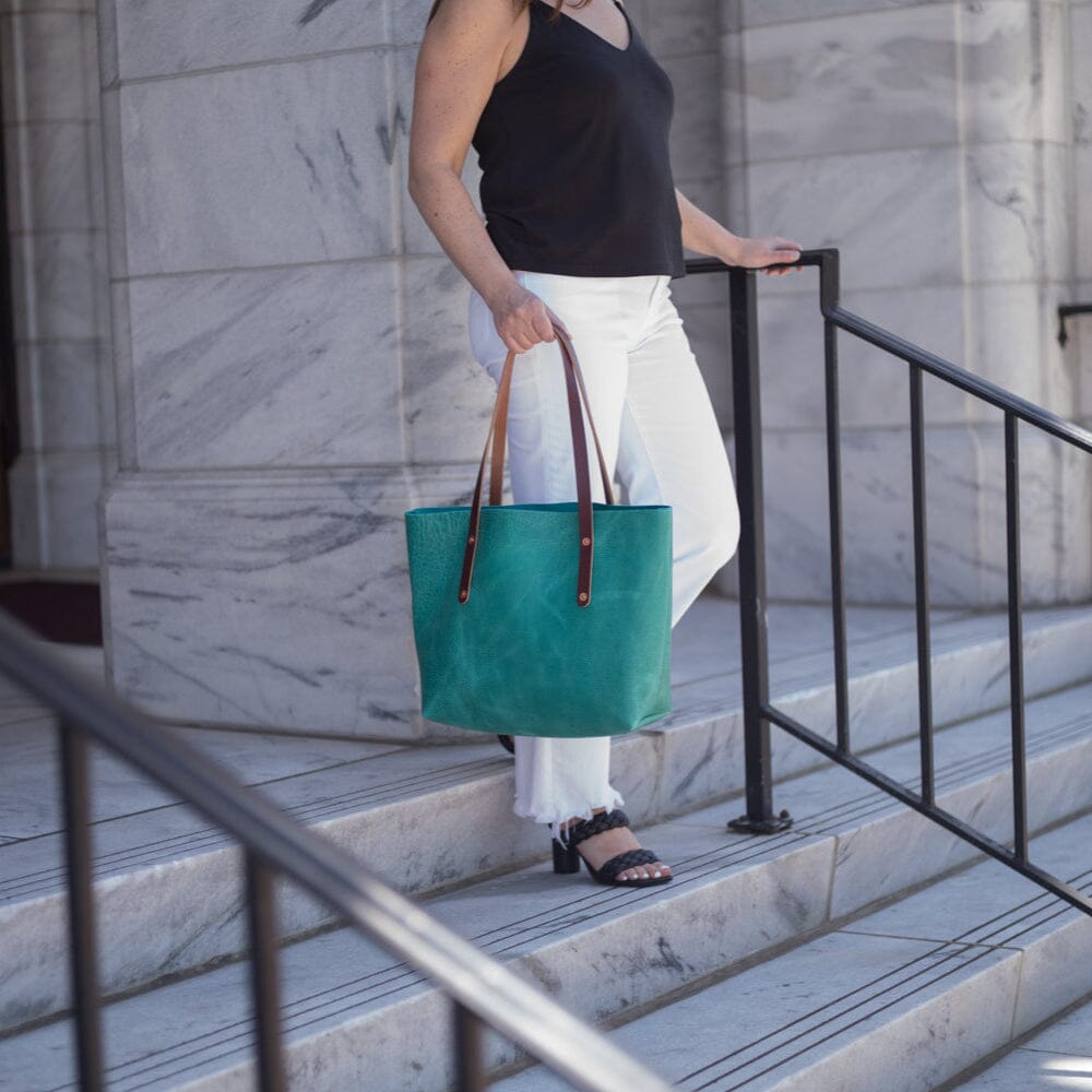 AVERY LEATHER TOTE BAG - MEDIUM - BERMUDA