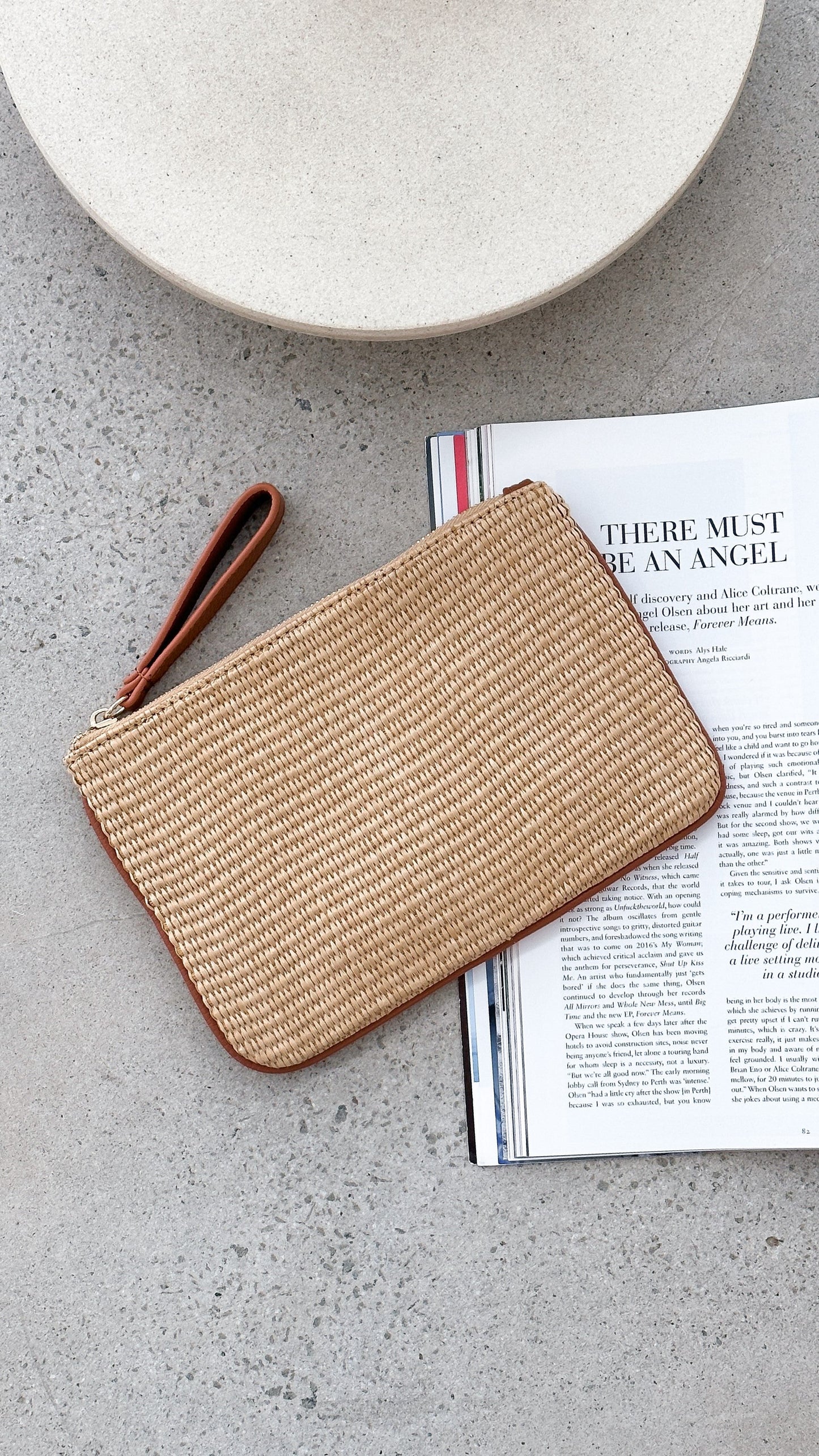 Francesca Weave Pouch - Natural/Tan