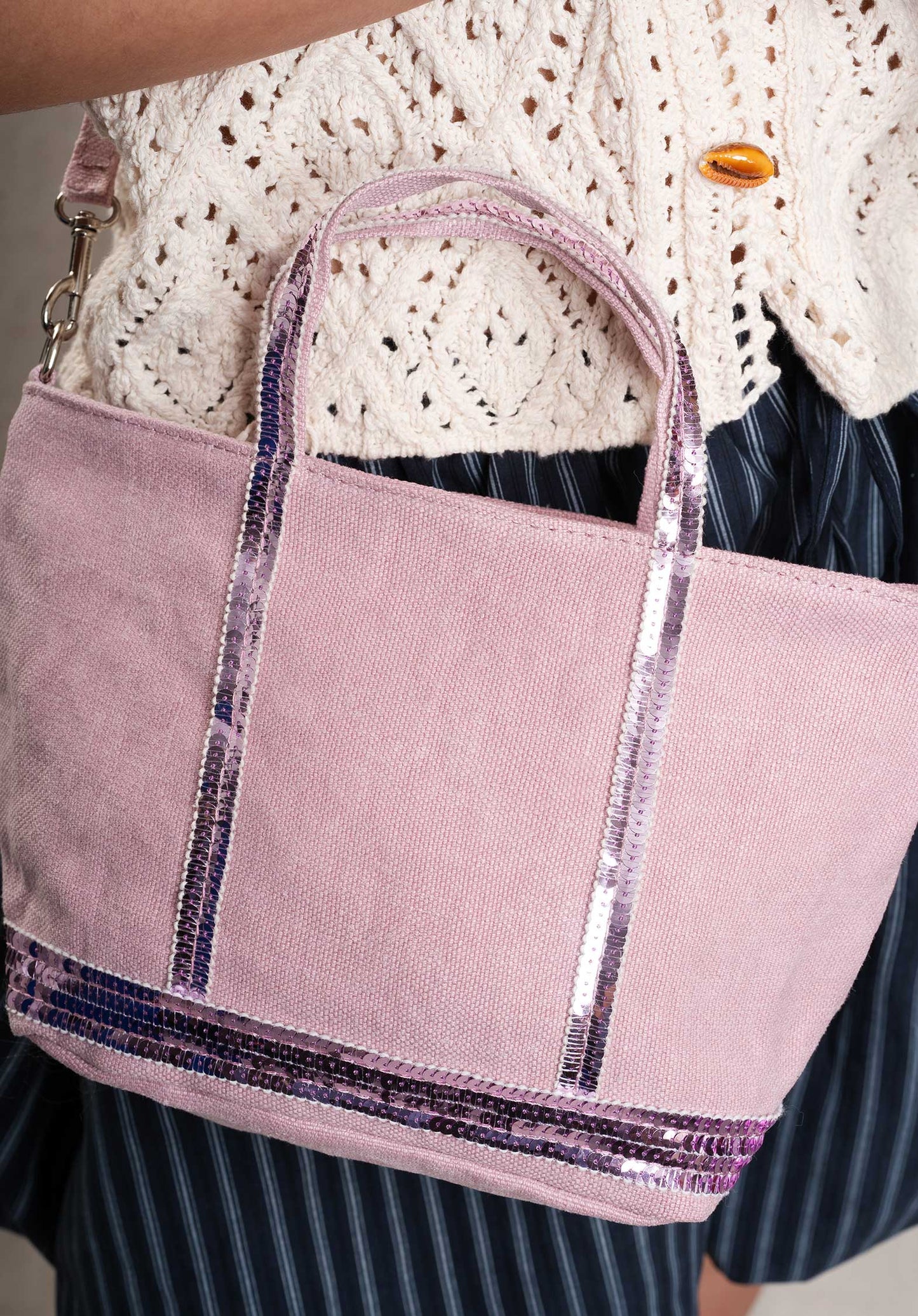Mini Bag Linen Cabas Xs Ve31-v40410 Rose-Ancien