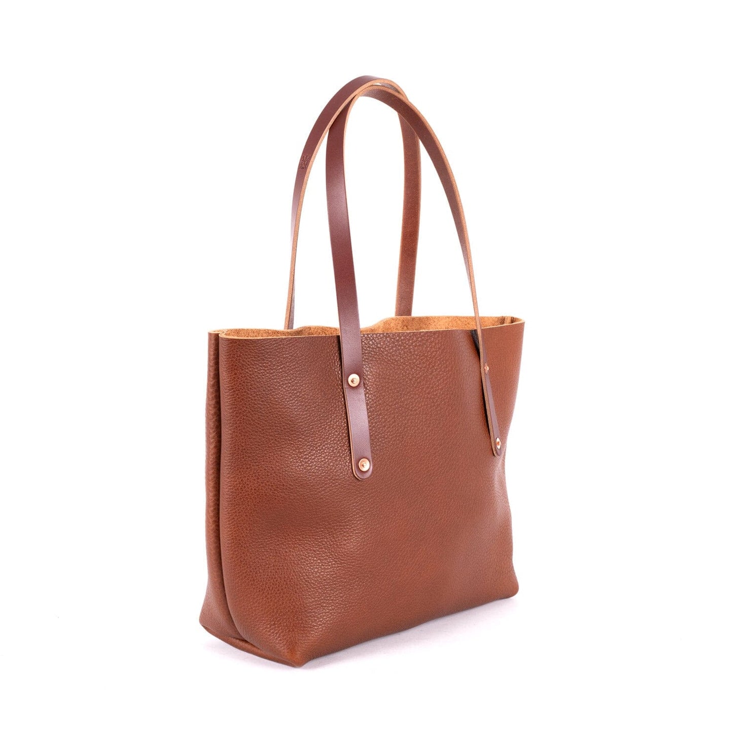 AVERY LEATHER TOTE BAG - MEDIUM - SADDLE