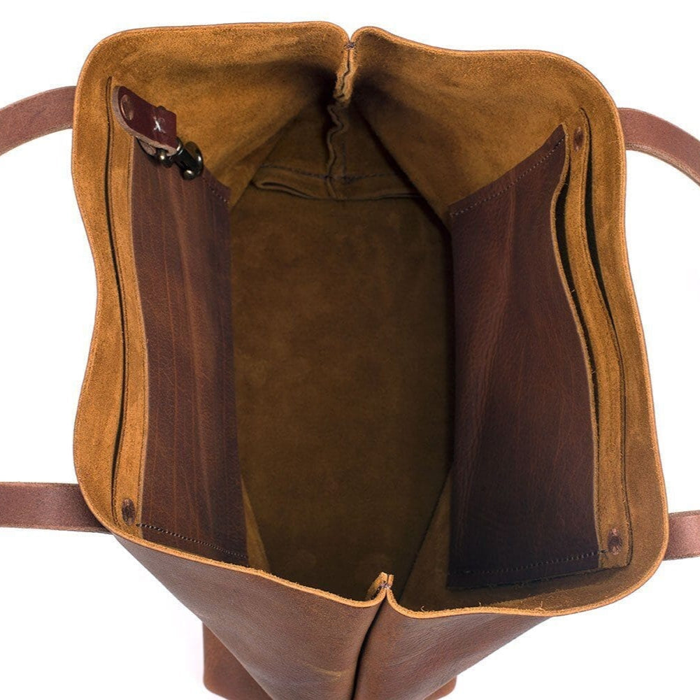 AVERY LEATHER TOTE BAG - LARGE - COBALT BISON