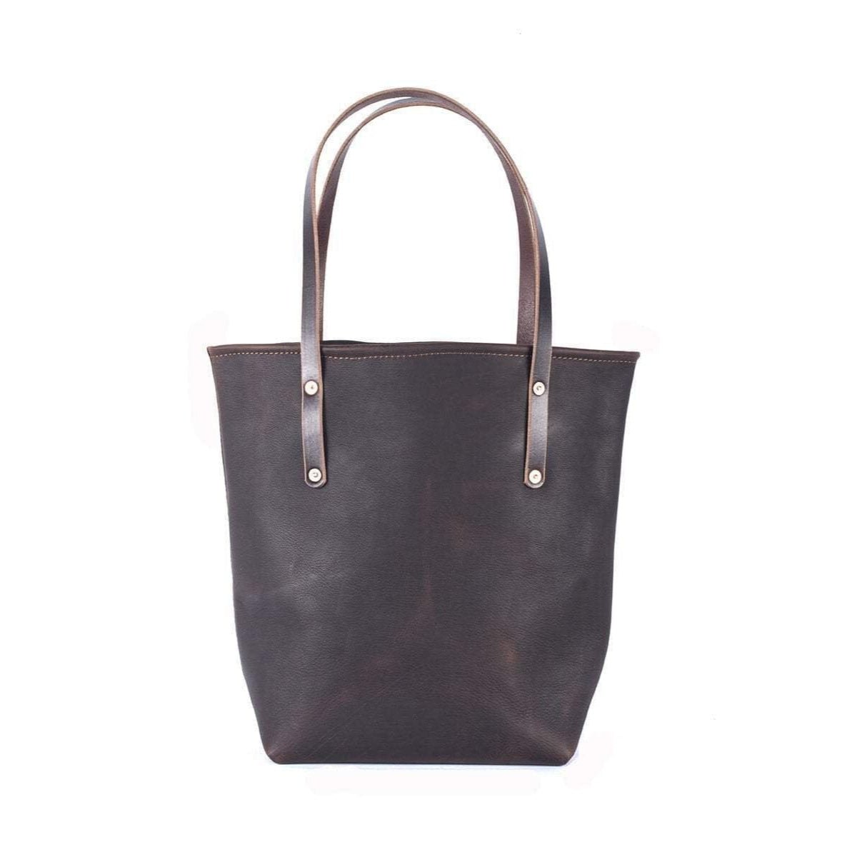 AVERY LEATHER TOTE BAG - SLIM LARGE - MOCHA
