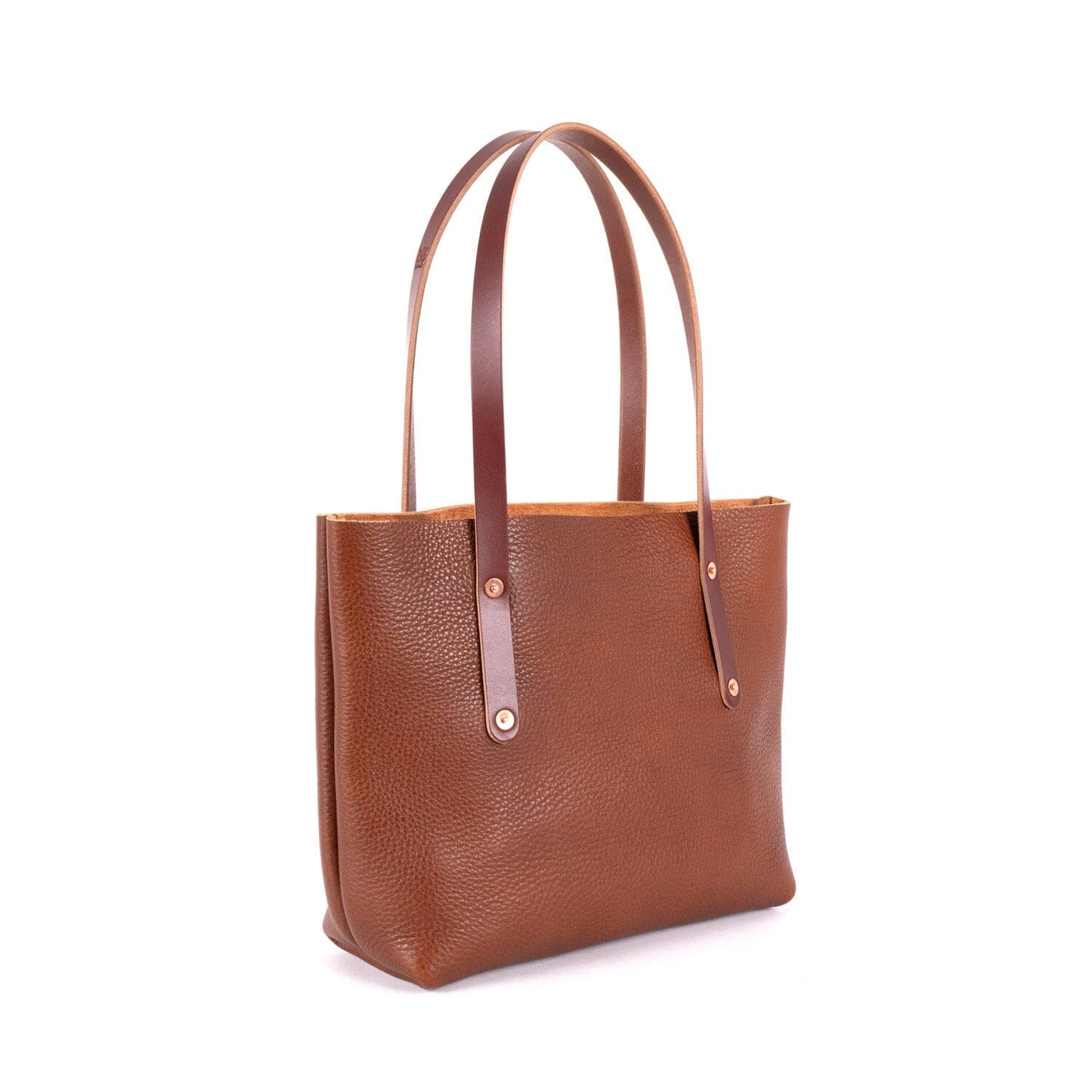 AVERY LEATHER TOTE BAG - SMALL - SADDLE