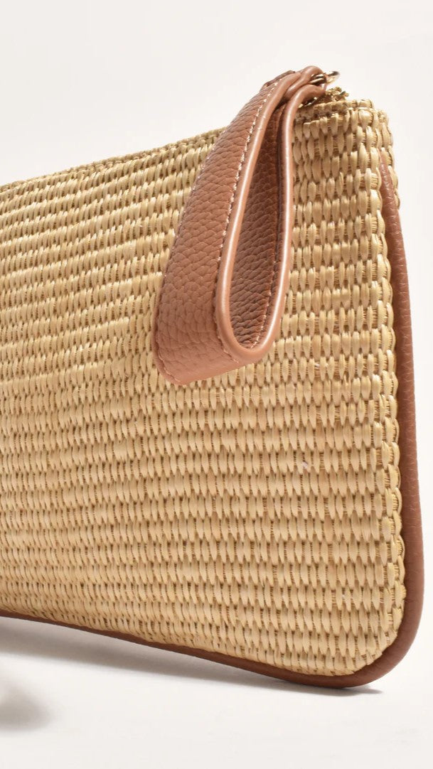 Francesca Weave Pouch -  Natural/Tan