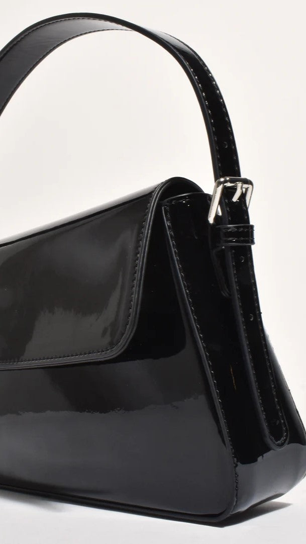 Maisie High Shine Handbag - Black