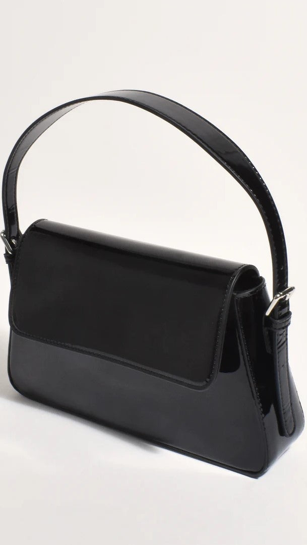 Maisie High Shine Handbag - Black
