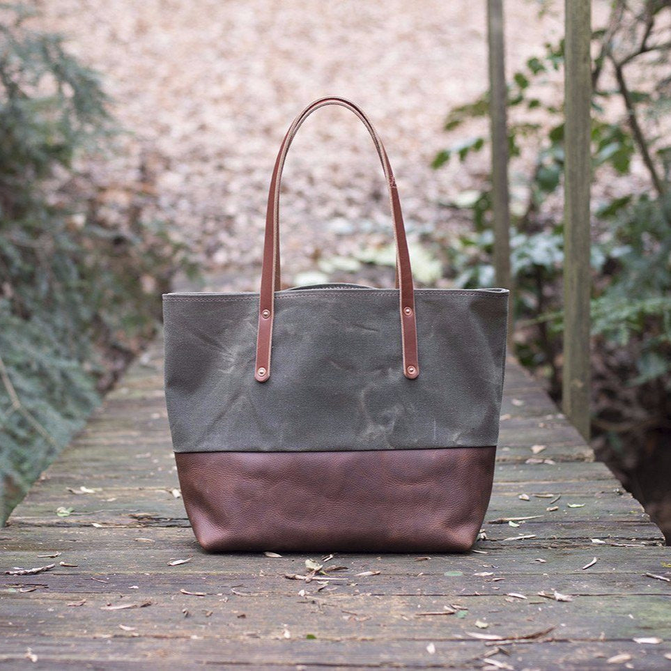 AVERY WAXED CANVAS TOTE BAG - LARGE