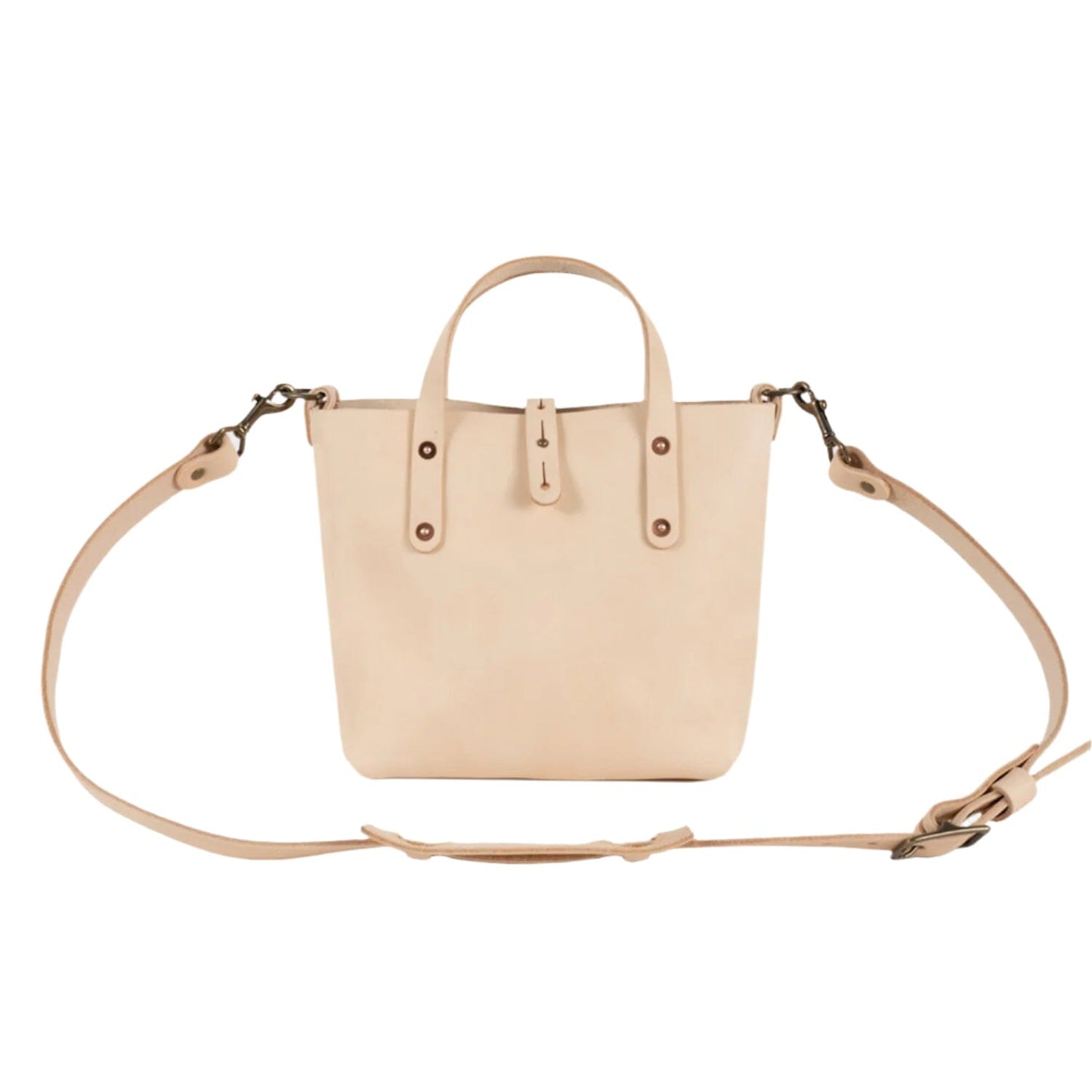 AVERY LEATHER TOTE BAG - MINI CROSSBODY - NATURAL VEG TAN