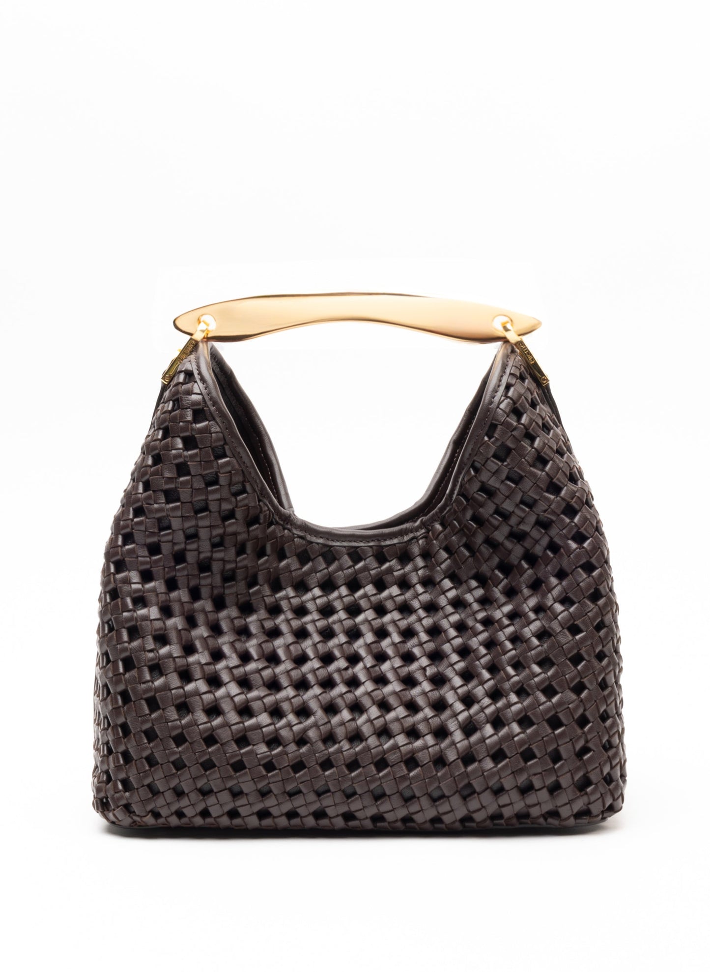 Boomerang Woven Leather Boomerang W Leat Dark-Brown