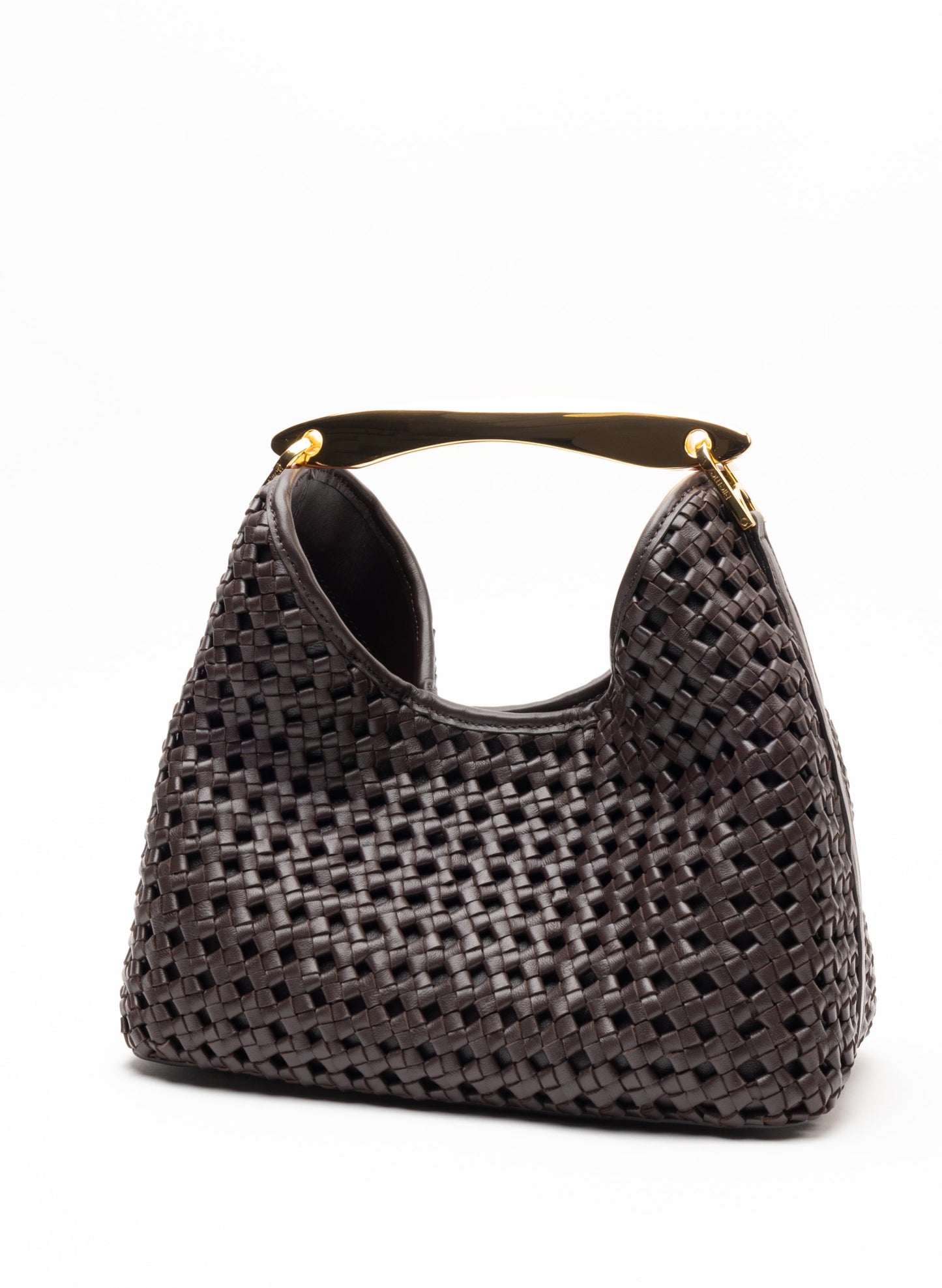 Boomerang Woven Leather Boomerang W Leat Dark-Brown