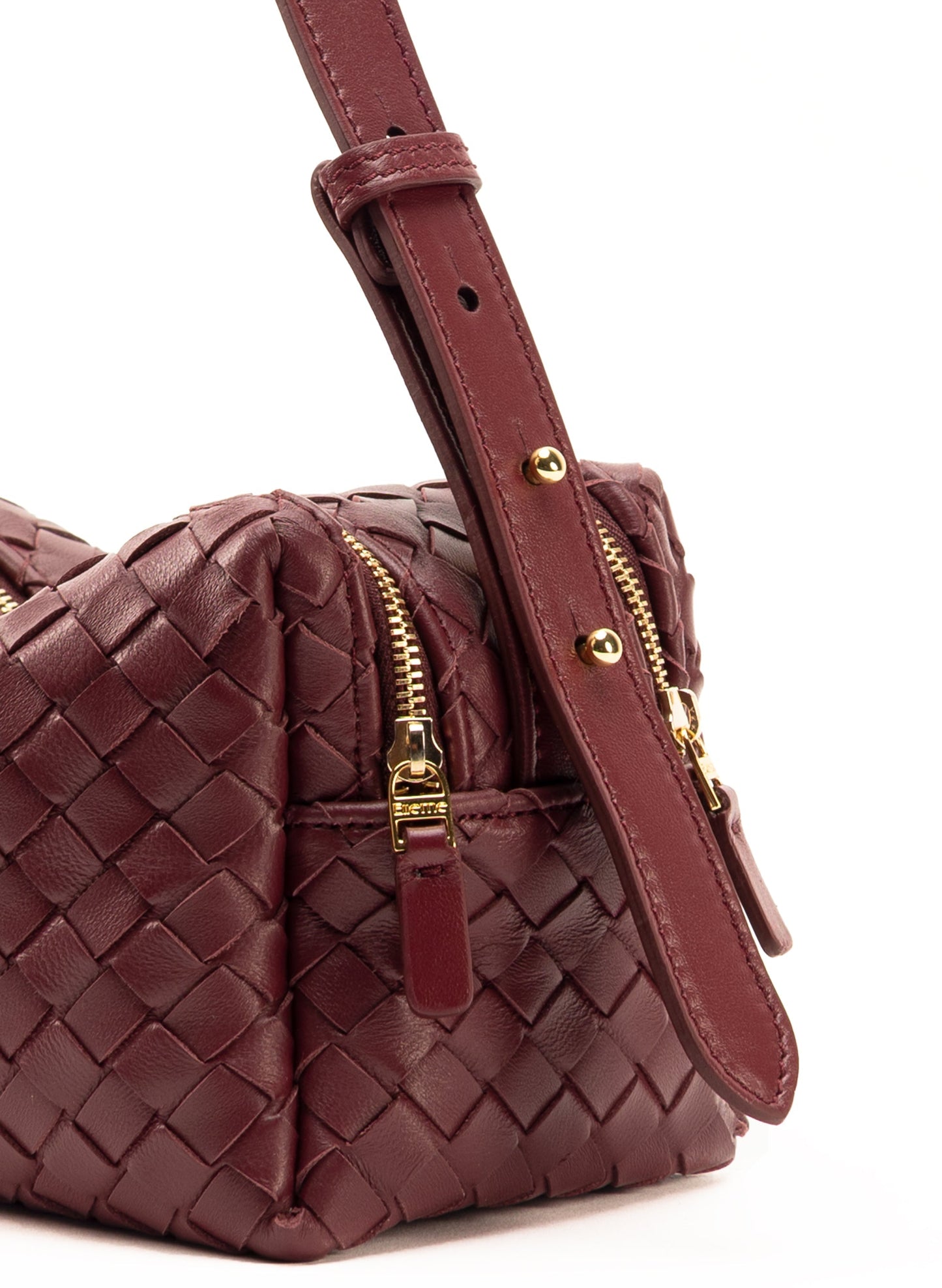 Trousse Woven Leather B Trousse W Leathe Burgundy