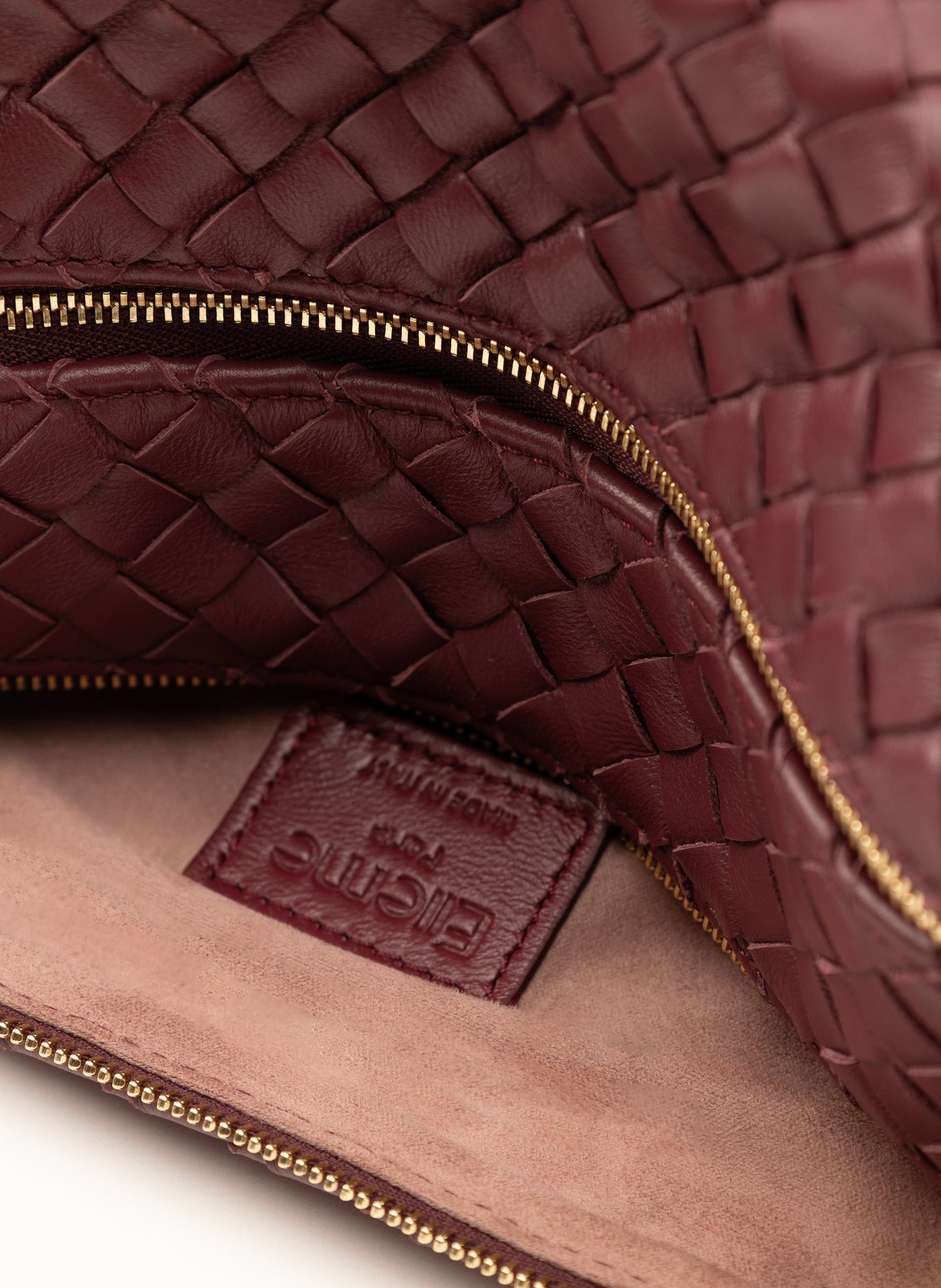 Trousse Woven Leather B Trousse W Leathe Burgundy