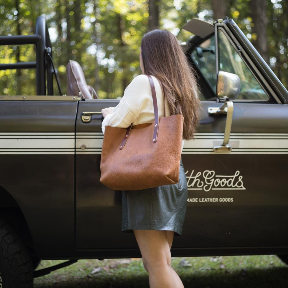 AVERY LEATHER TOTE BAG - MEDIUM - HONEY