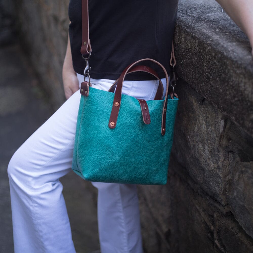 AVERY LEATHER TOTE BAG - MINI CROSSBODY - BERMUDA