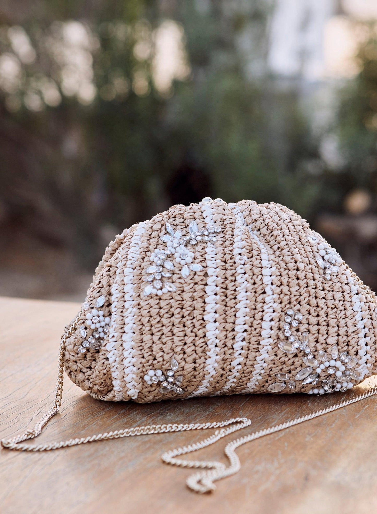 Clutch 670301 Alora Raffia Nat-Ecru