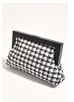 Zoey Boucle Timber Frame Clutch - Black/White