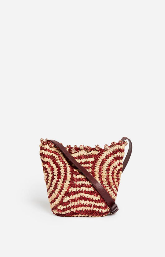 Raffia Panier Pm 5eve22-v40745 Bordeaux