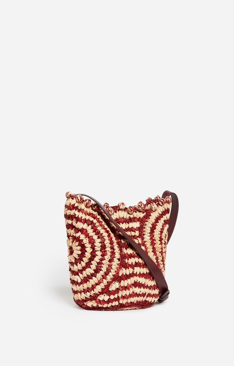 Raffia Panier Pm 5eve22-v40745 Bordeaux