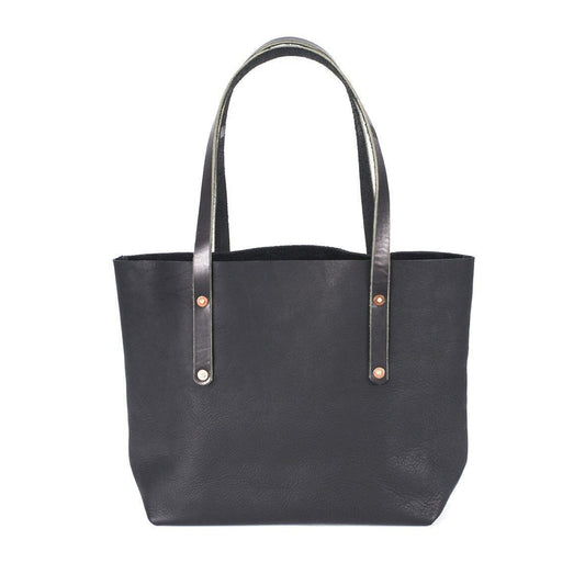 AVERY LEATHER TOTE BAG - LARGE - BLACK