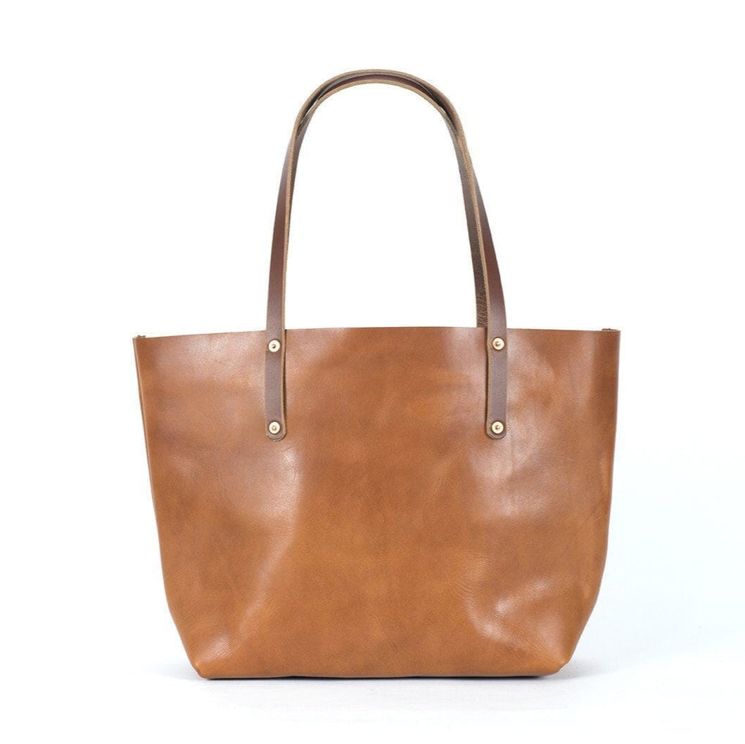 AVERY LEATHER TOTE BAG - LARGE - CARAMEL