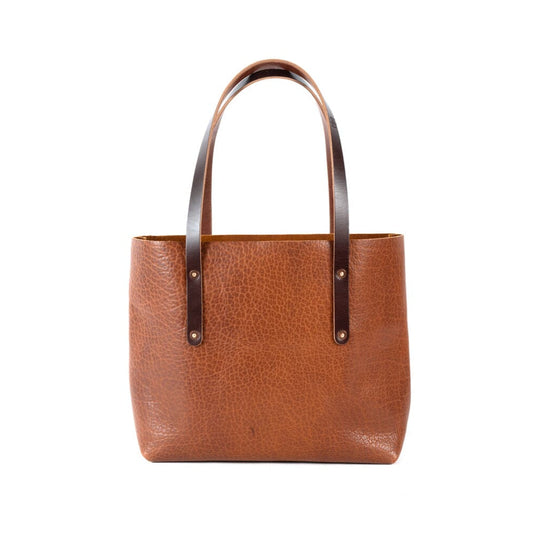 AVERY LEATHER TOTE BAG - SMALL - COGNAC BISON