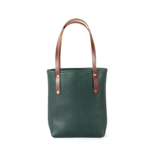 AVERY LEATHER TOTE BAG - SLIM MEDIUM - FOREST GREEN