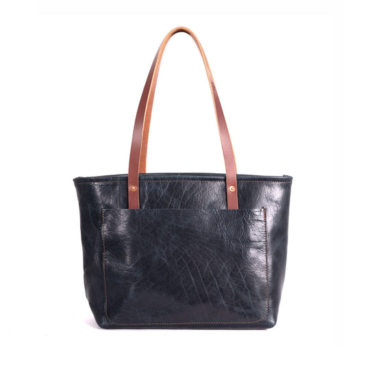 AVERY LEATHER TOTE BAG - MEDIUM - INDIGO BISON - IN STOCK
