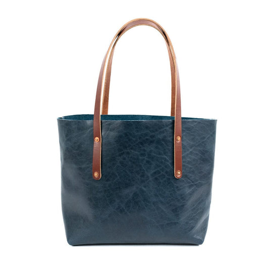 AVERY LEATHER TOTE BAG - MEDIUM - INDIGO BISON