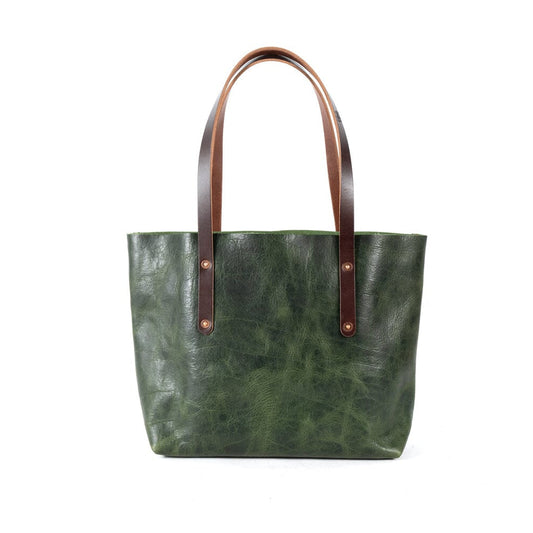 AVERY LEATHER TOTE BAG - LARGE - JADE BISON