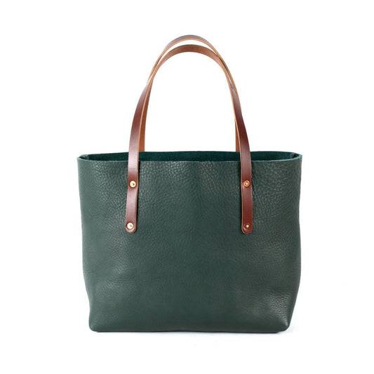 AVERY LEATHER TOTE BAG - LARGE - FOREST GREEN