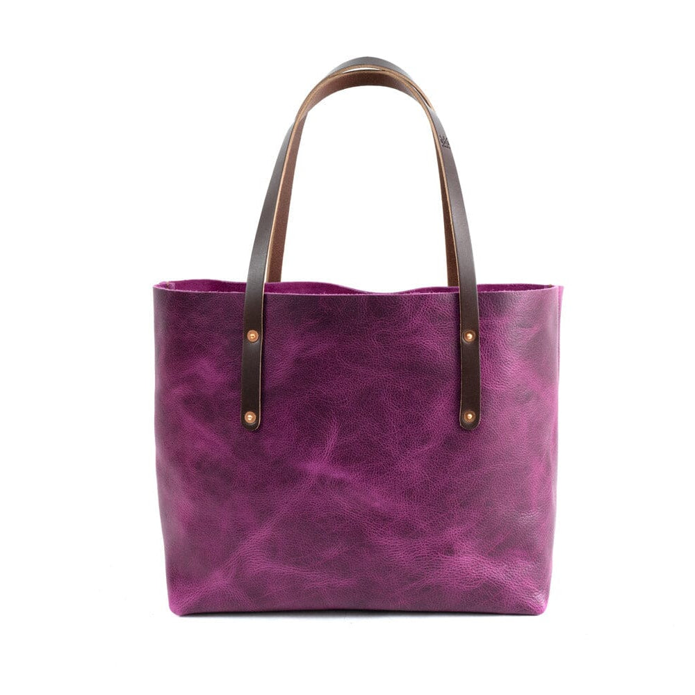 AVERY LEATHER TOTE BAG - LARGE - GRAPE BISON