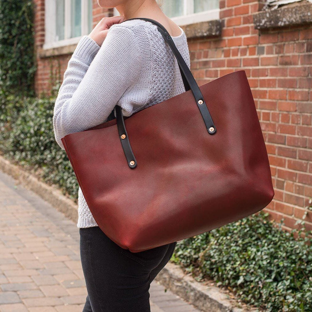 AVERY LEATHER TOTE BAG - LARGE - OXBLOOD