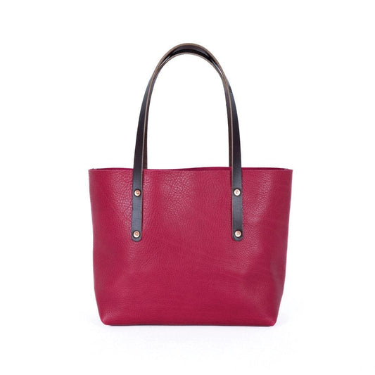 AVERY LEATHER TOTE BAG - LARGE - FUCHSIA