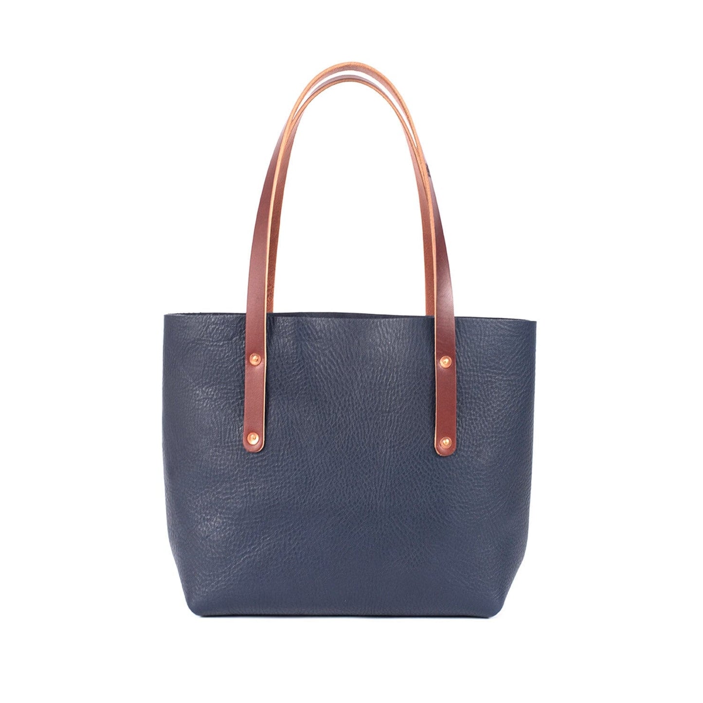 AVERY LEATHER TOTE BAG - MEDIUM - NAVY