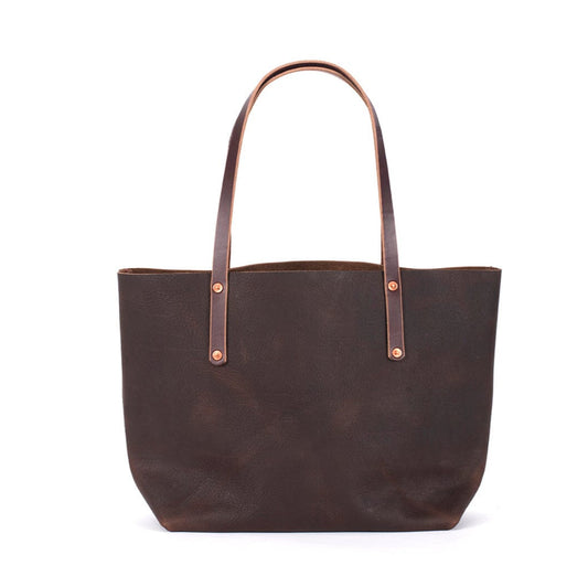AVERY LEATHER TOTE BAG - LARGE - MOCHA