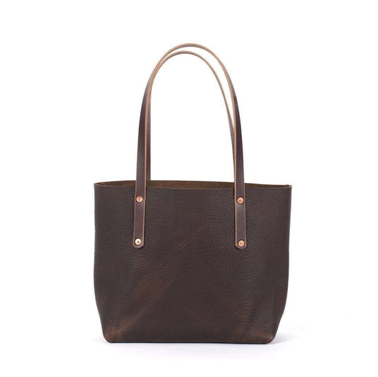 AVERY LEATHER TOTE BAG - MEDIUM - MOCHA