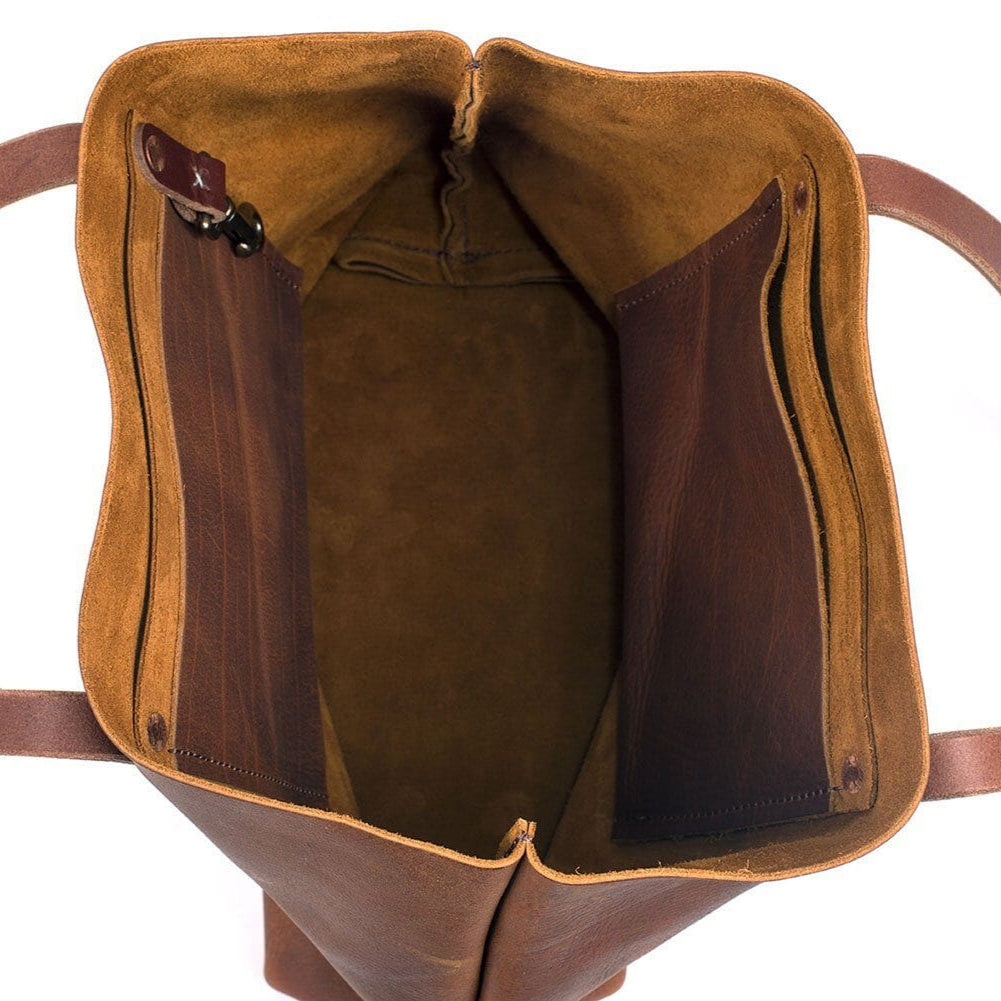 AVERY LEATHER TOTE BAG - LARGE - PEANUT BISON