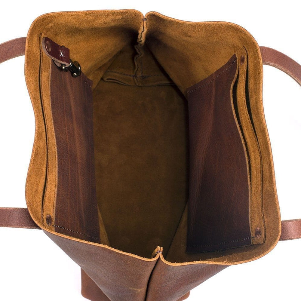 AVERY LEATHER TOTE BAG - MEDIUM - GRAPE BISON