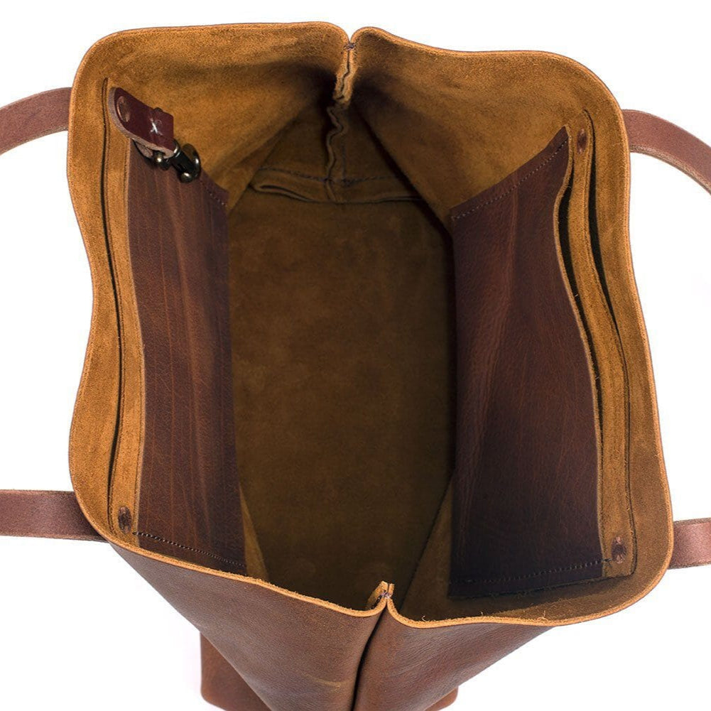 AVERY LEATHER TOTE BAG - LARGE - CARAMEL