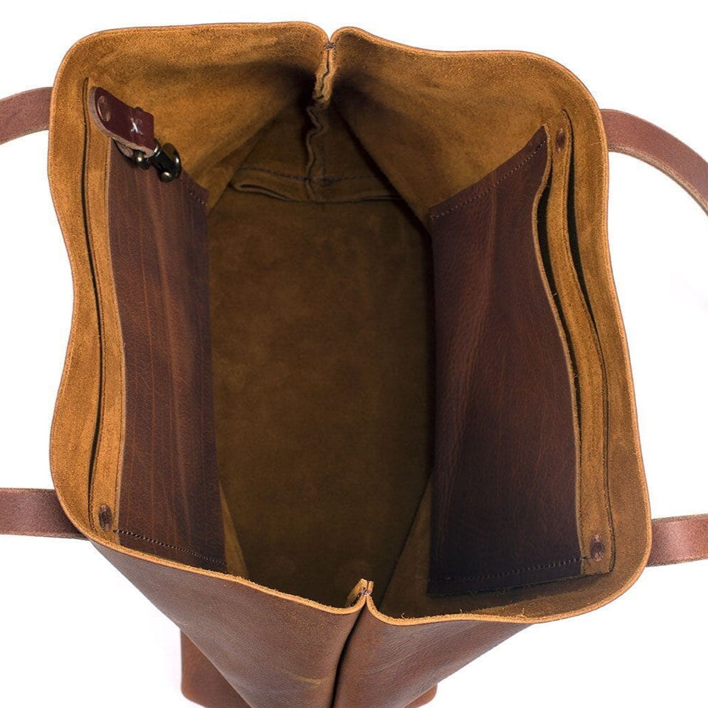 AVERY LEATHER TOTE BAG - LARGE - GRAPE BISON