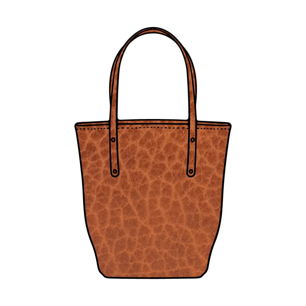 AVERY LEATHER TOTE BAG - SLIM LARGE - COGNAC BISON