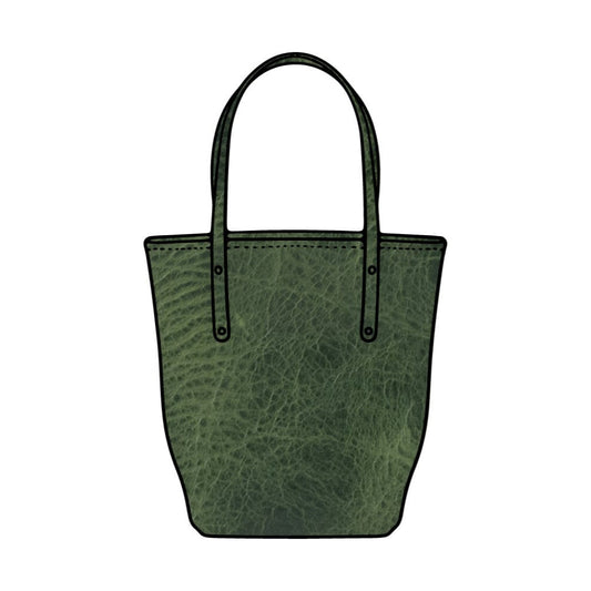 AVERY LEATHER TOTE BAG - SLIM LARGE - JADE BISON
