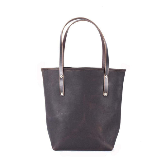 AVERY LEATHER TOTE BAG - SLIM LARGE - MOCHA