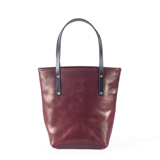 AVERY LEATHER TOTE BAG - SLIM LARGE - OXBLOOD
