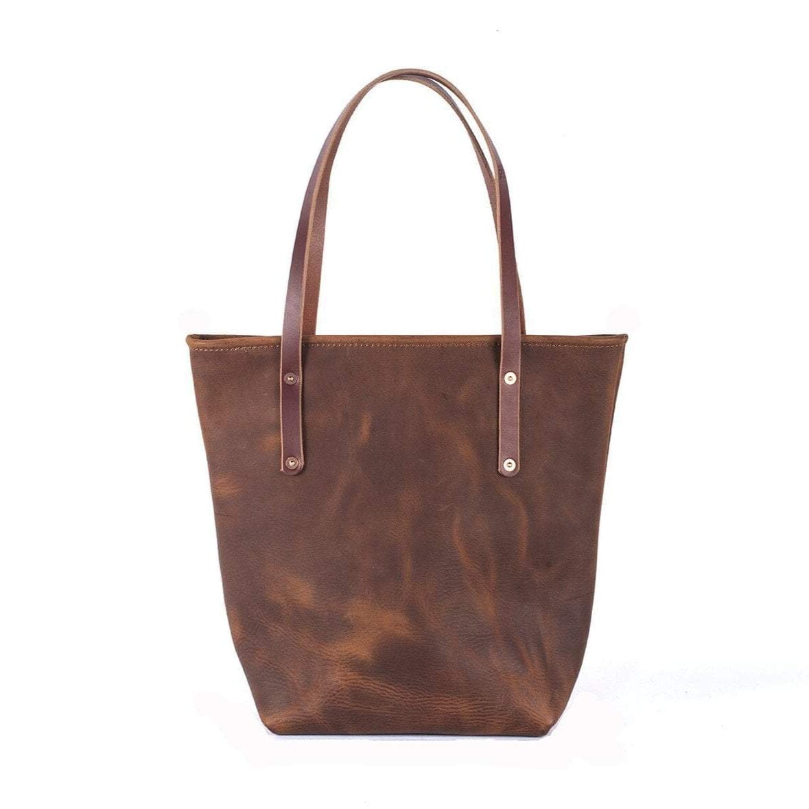 AVERY LEATHER TOTE BAG - SLIM LARGE - NAVY