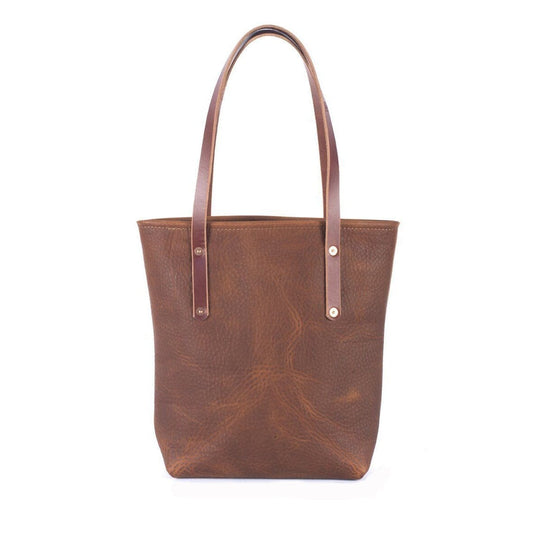 AVERY LEATHER TOTE BAG - SLIM MEDIUM - NAVY