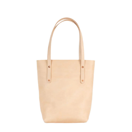 AVERY LEATHER TOTE BAG - SLIM MEDIUM - NATURAL VEG TAN